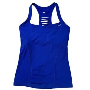 Lorna Jane Active Womens M Royal Blue Racerback Vented Athletic Tank